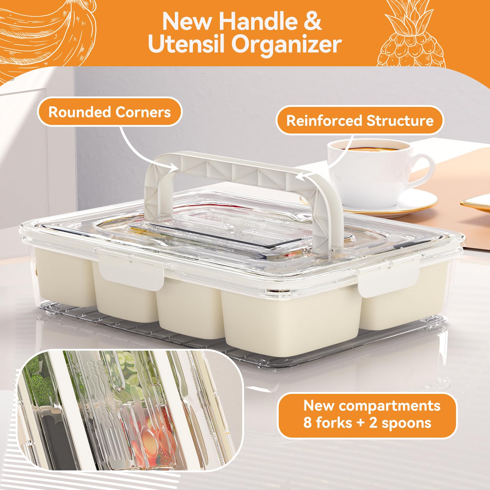 Dimber Snackle Box knife and fork storage to keep utensils organized