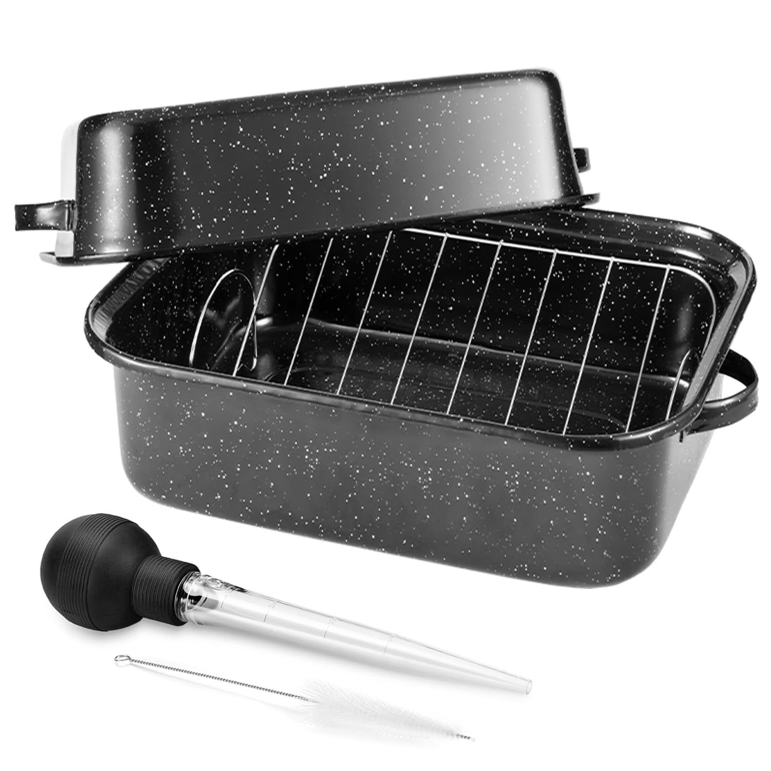 DIMESHY 21-inch roasting pan with rack for large family meals