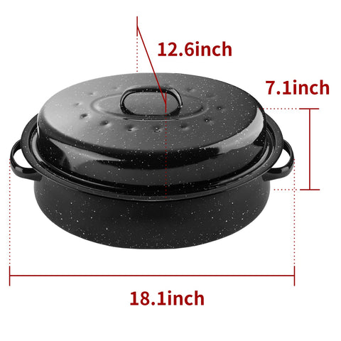 DIMESHY enamel-on-steel roaster surface for easy cleaning after roasting