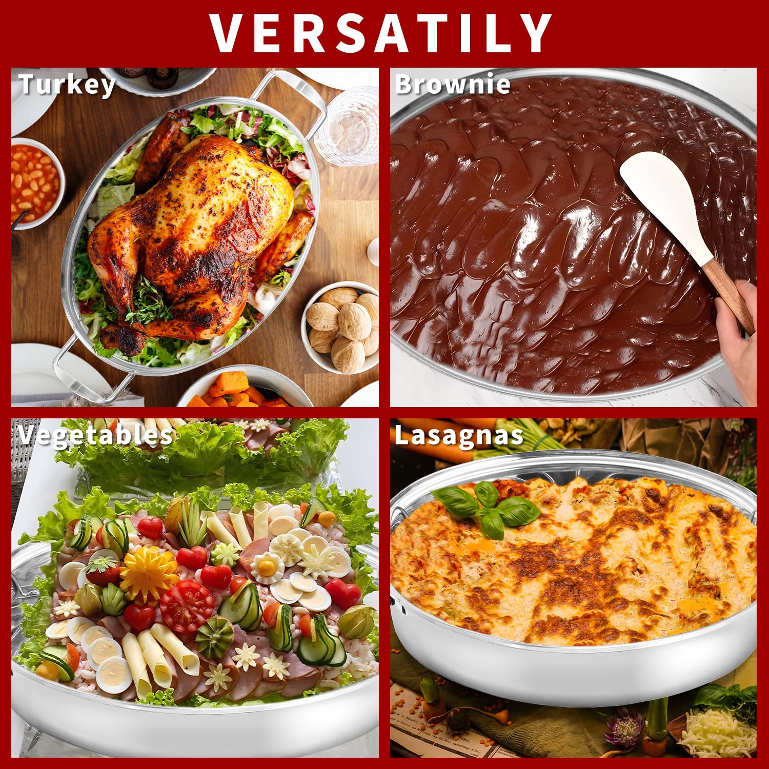 DIMESHY gift-worthy roasting pan with warranty for holiday cooks.