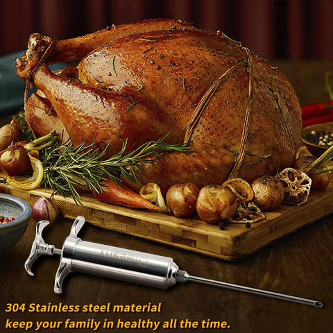 DIMESHY injector helps flavor brisket, pork, and poultry evenly
