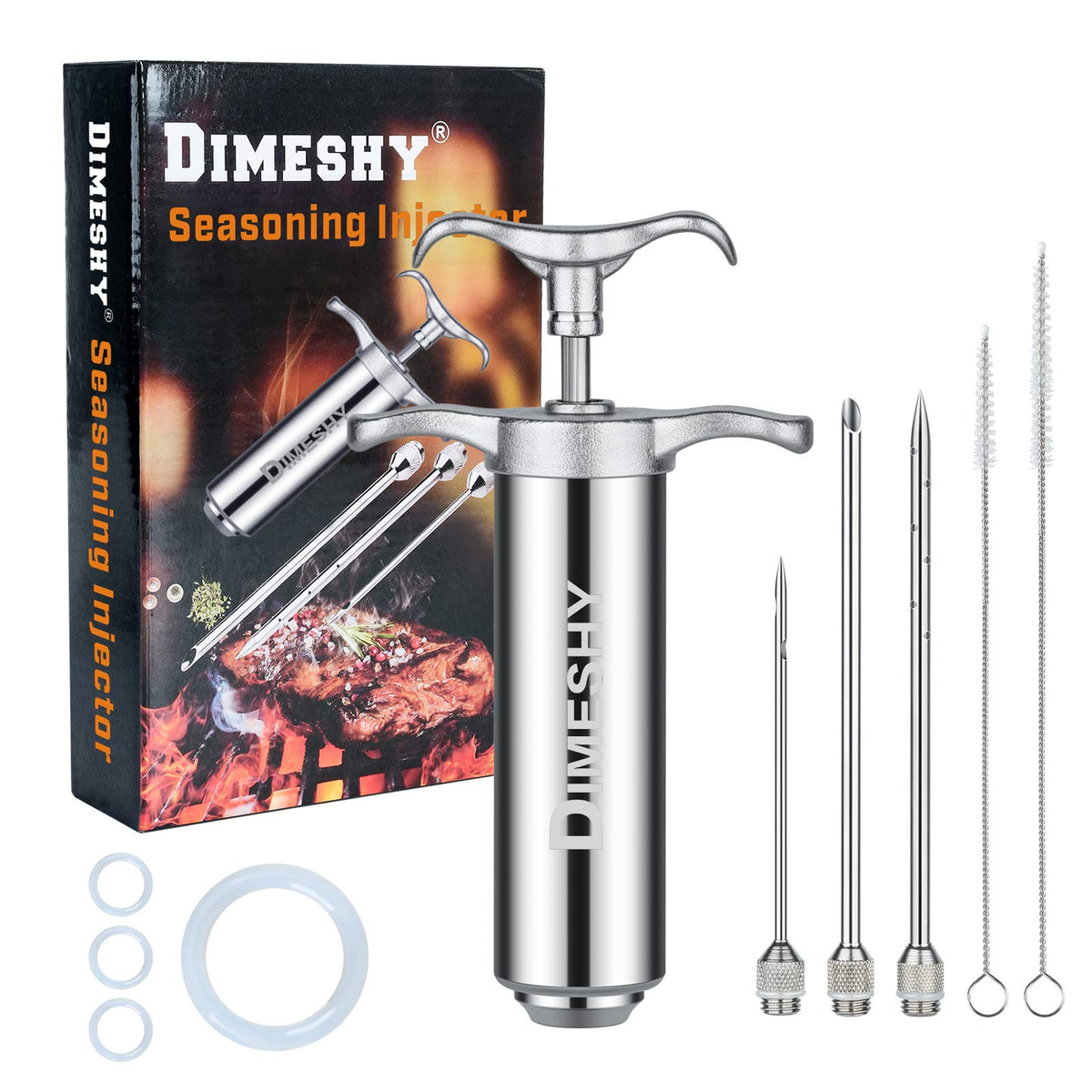 DIMESHY meat injector with 2oz barrel for deep flavor infusion