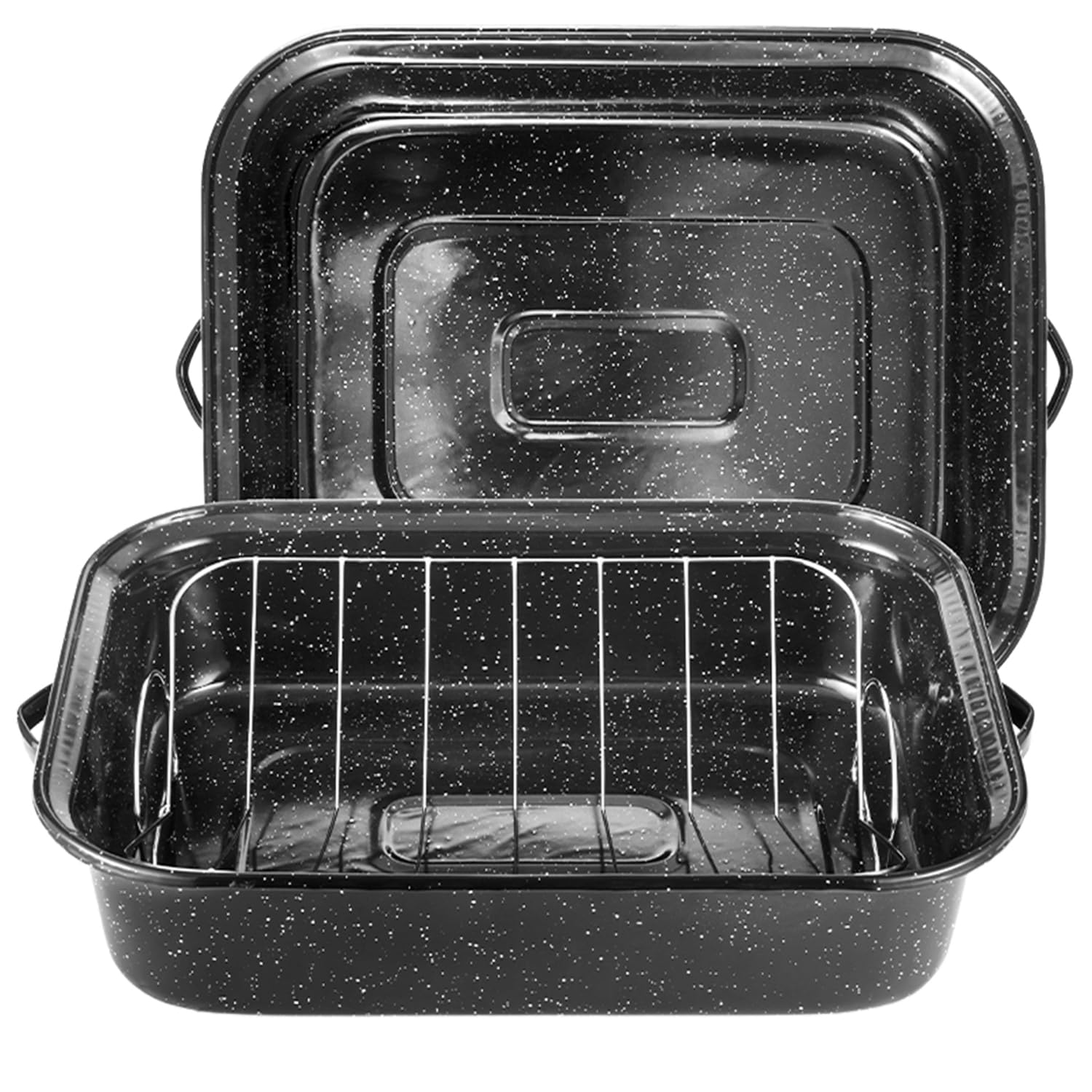 DIMESHY oval roaster with lid keeps moisture for juicy results
