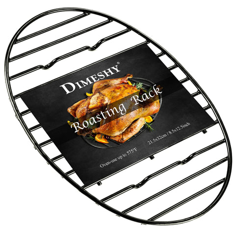 DIMESHY roasting rack in black with integrated feet for stable, even roasting.