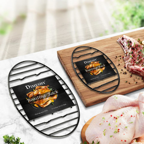 DIMESHY roasting rack supports easy cleaning with enamel coating.