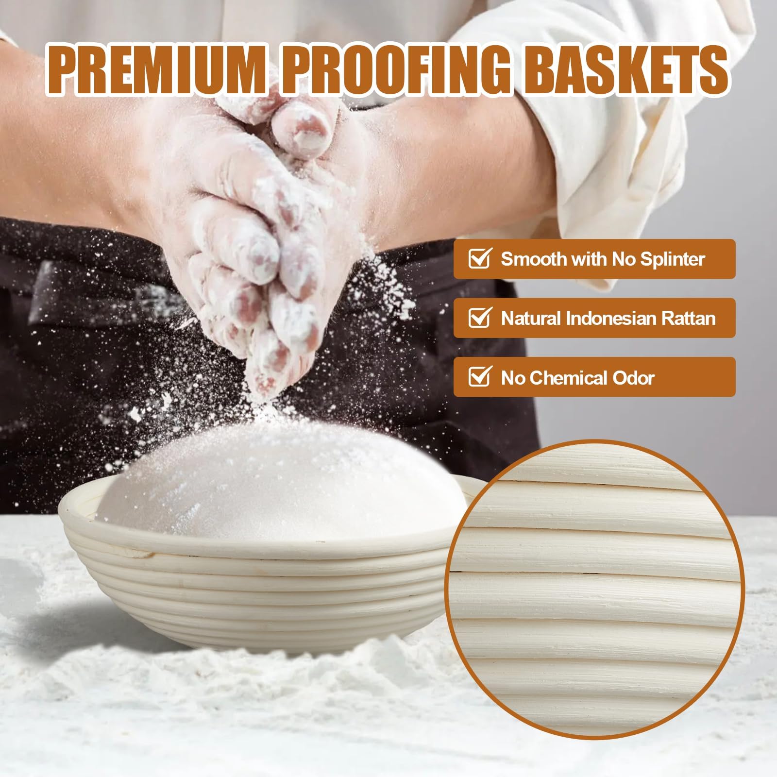 Dimpola Banneton liners enable easy release and quick cleanup during proofing
