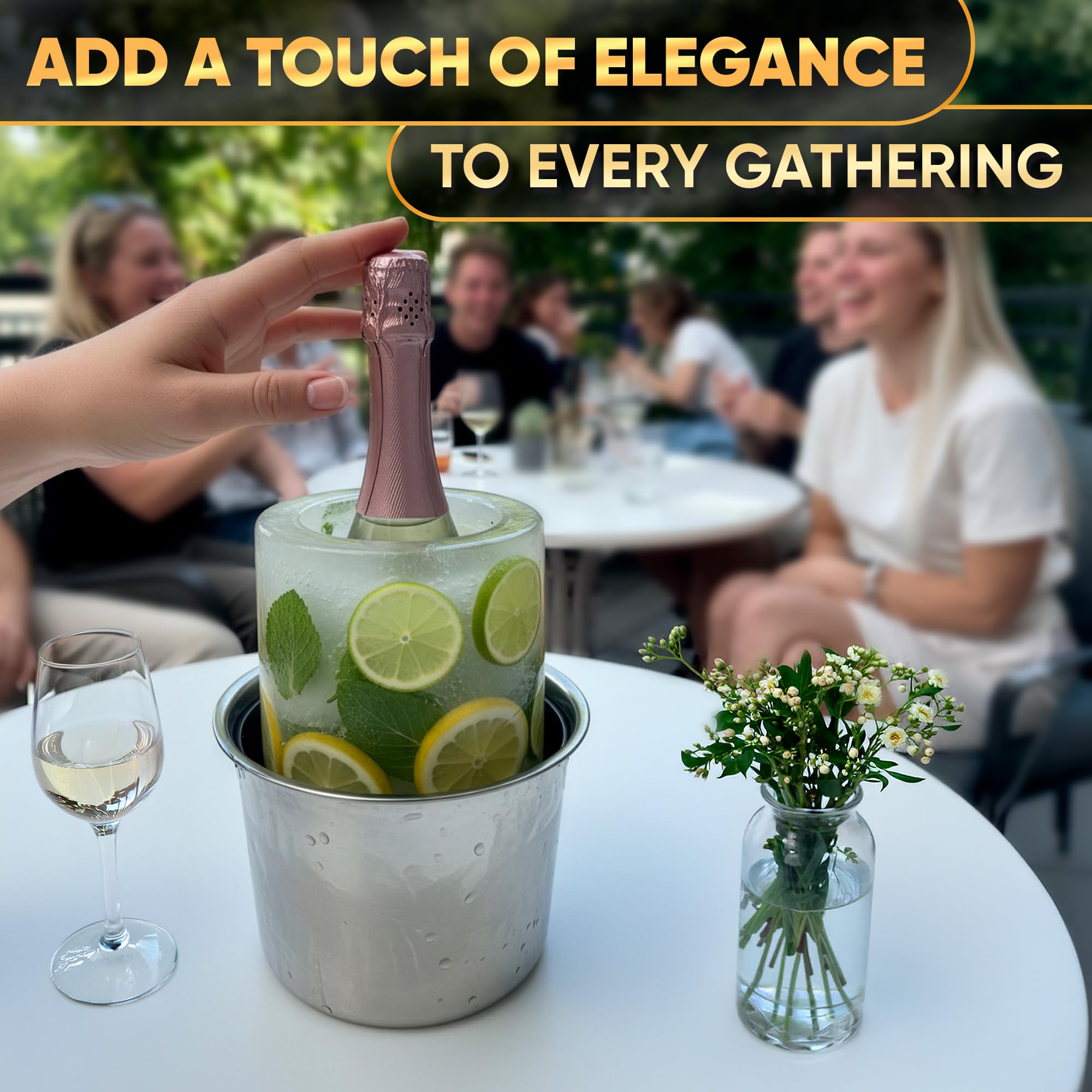 DIMROM kitchen-ready champagne ice bucket for celebrations and gatherings.