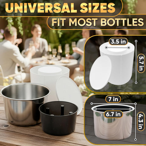 DIMROM durable ice mold with metal stand supports stable bottle displays.