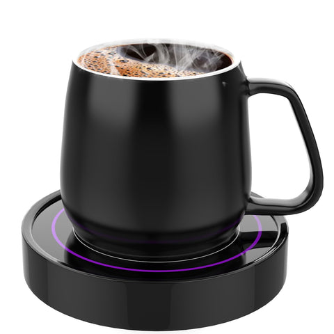 Dimux coffee warmer with mug set keeps beverages warm at the desk.