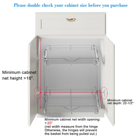 DINDON chrome pull-out shelves save cabinet space.