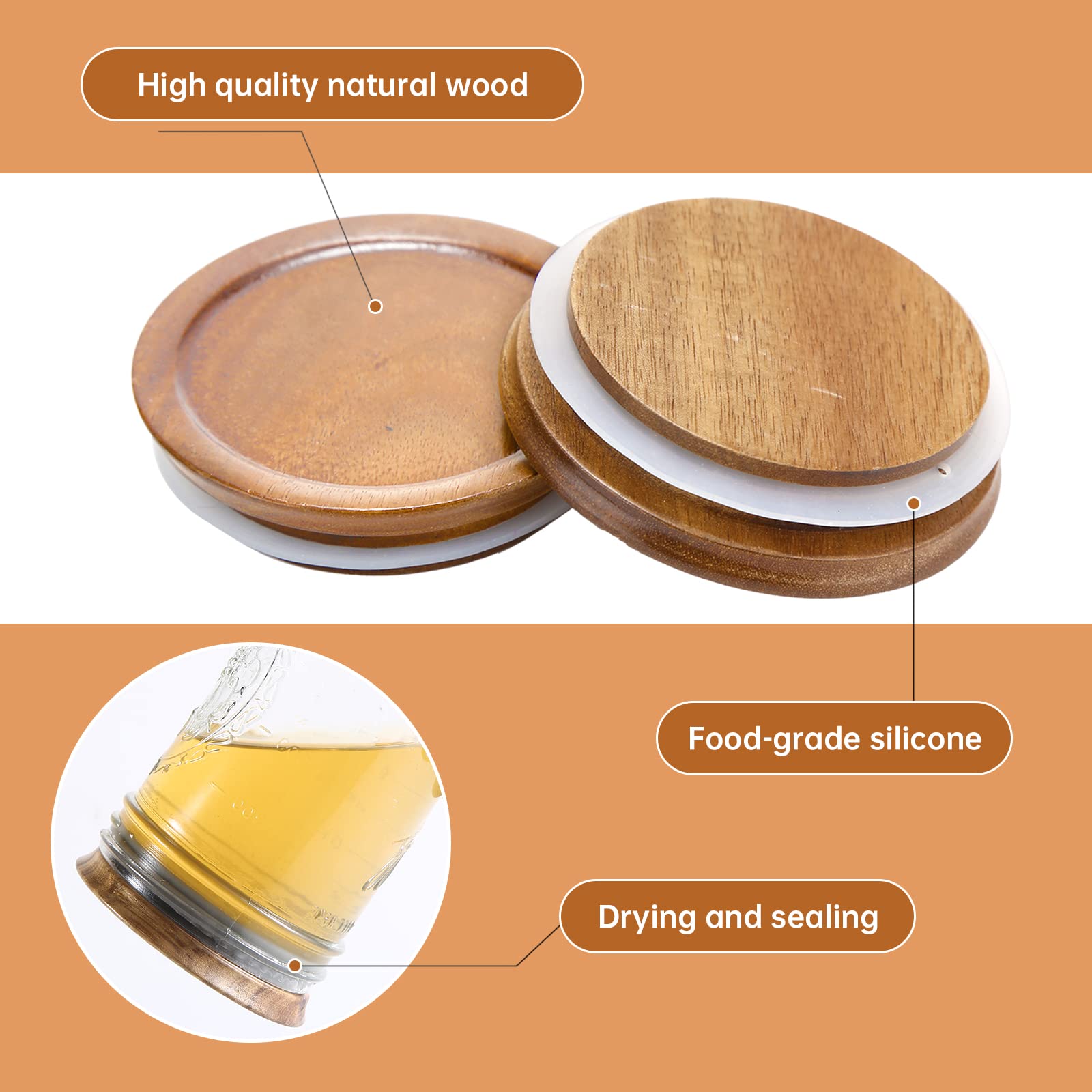 DingCo regular mouth lid with silicone seal preserves contents