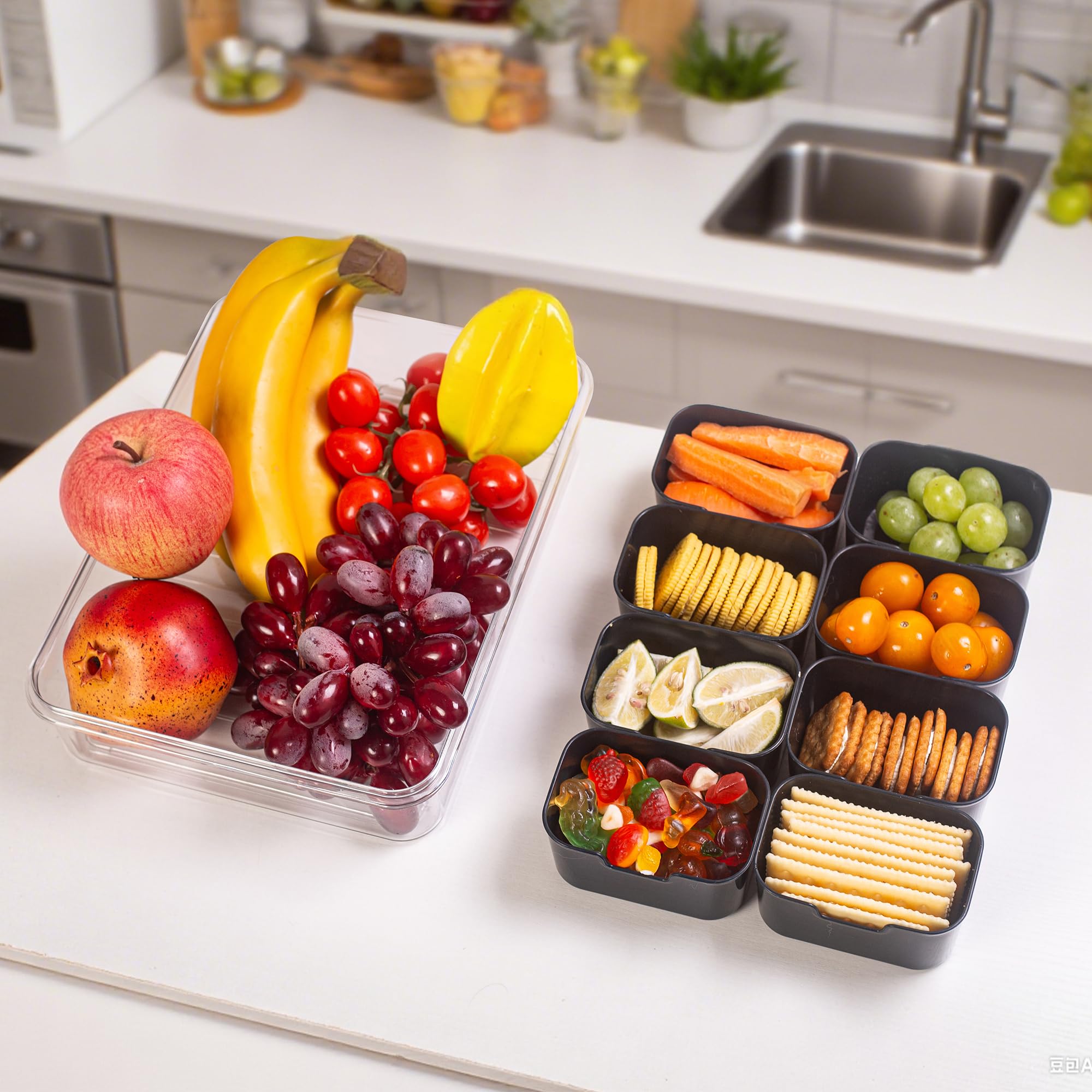 Dingerjar eight removable compartments for fruits nuts and candies