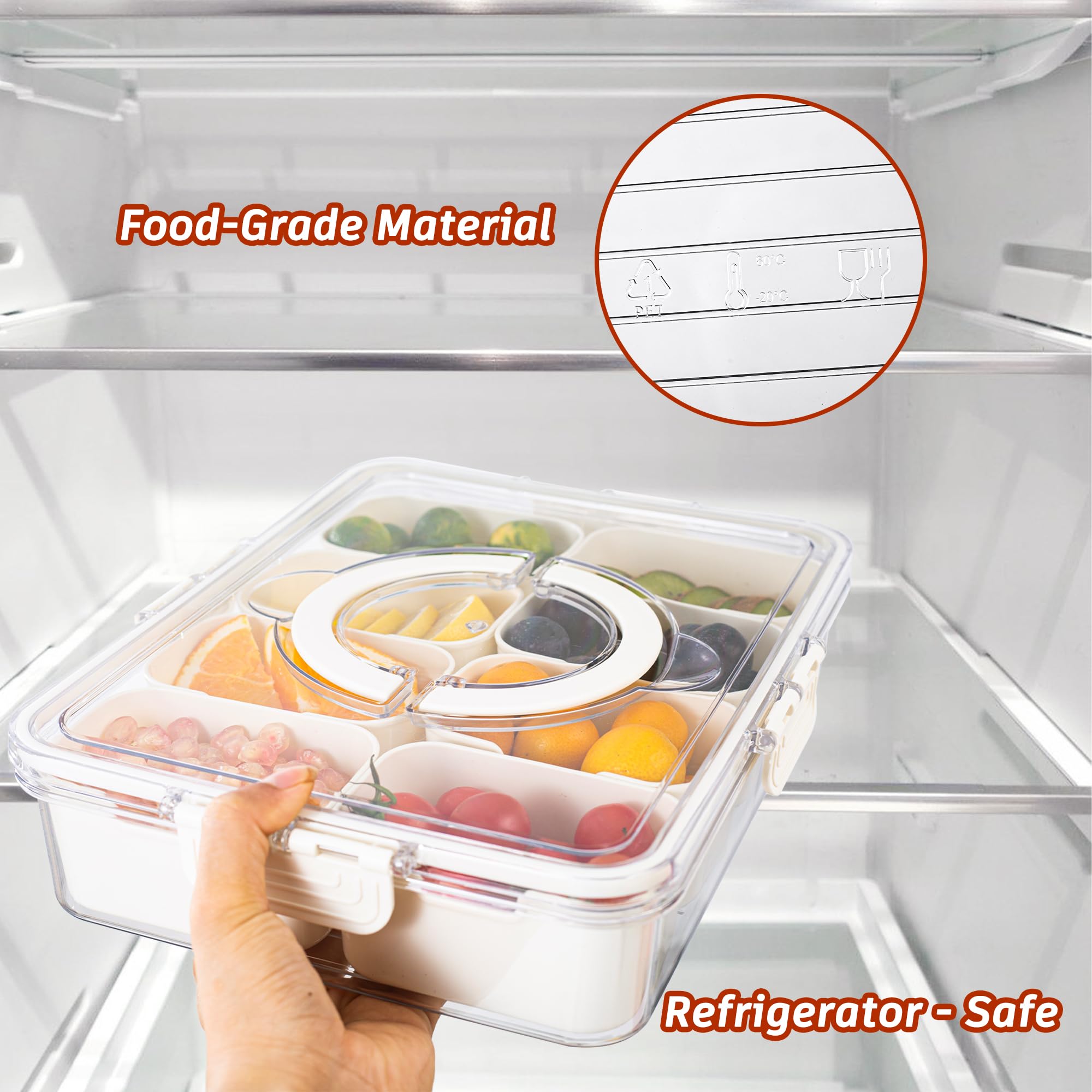 Dingerjar clear snack organizer shows contents at a glance.