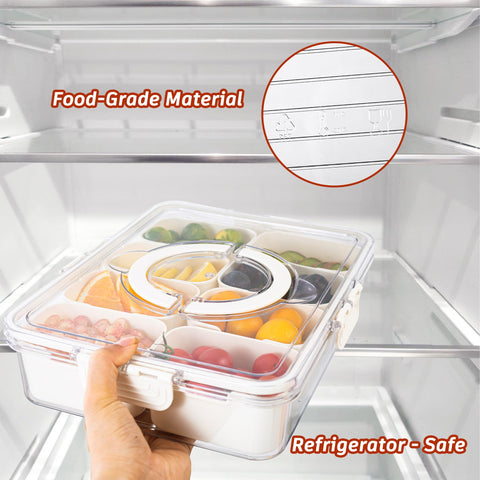 Dingerjar clear snack organizer shows contents at a glance.