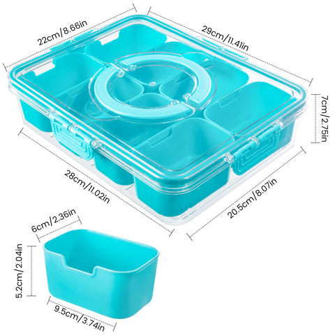 Dingerjar eight removable compartments keep snacks organized and visible.