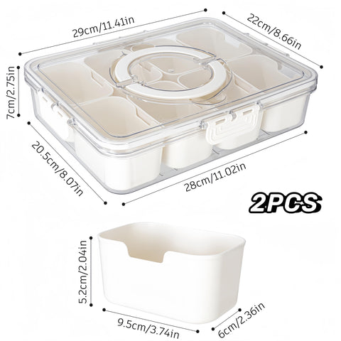 Dingerjar portable snack tray with clear view of contents for easy selection.