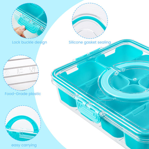 Dingerjar Snackle Box suitable for fruits, nuts, and candies at events.