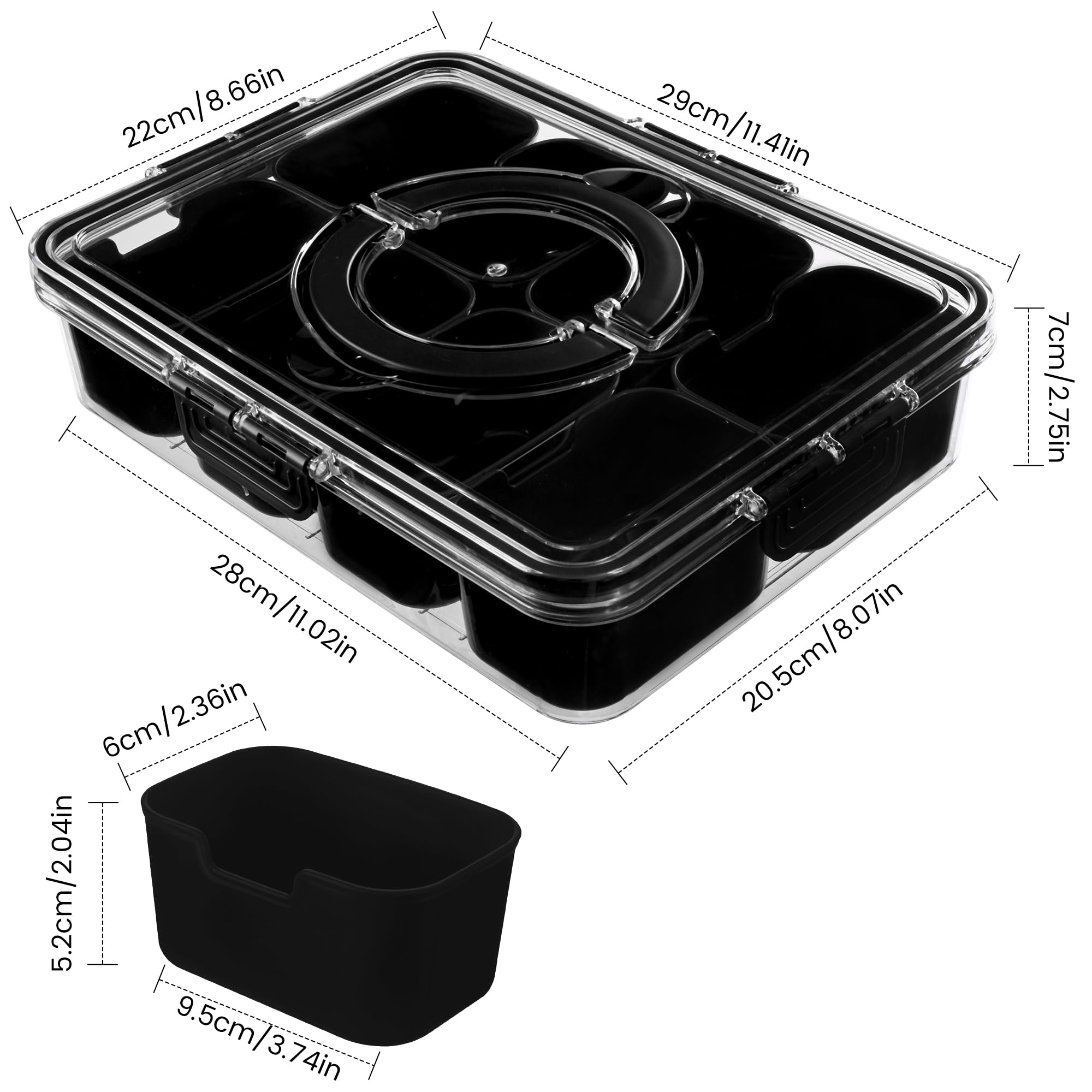 Dingerjar Snackle Box portable tray ideal for on the go snacking