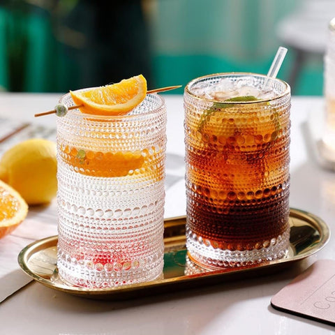 Dingerjar tall water glasses suitable for wine and juice with easy grip