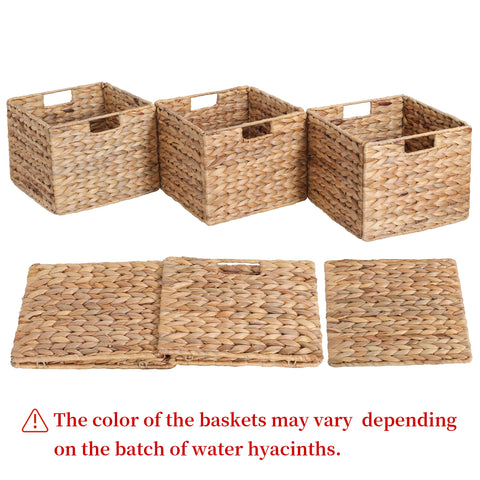 DINGTAI rustic storage bins on shelf evoke natural decor.