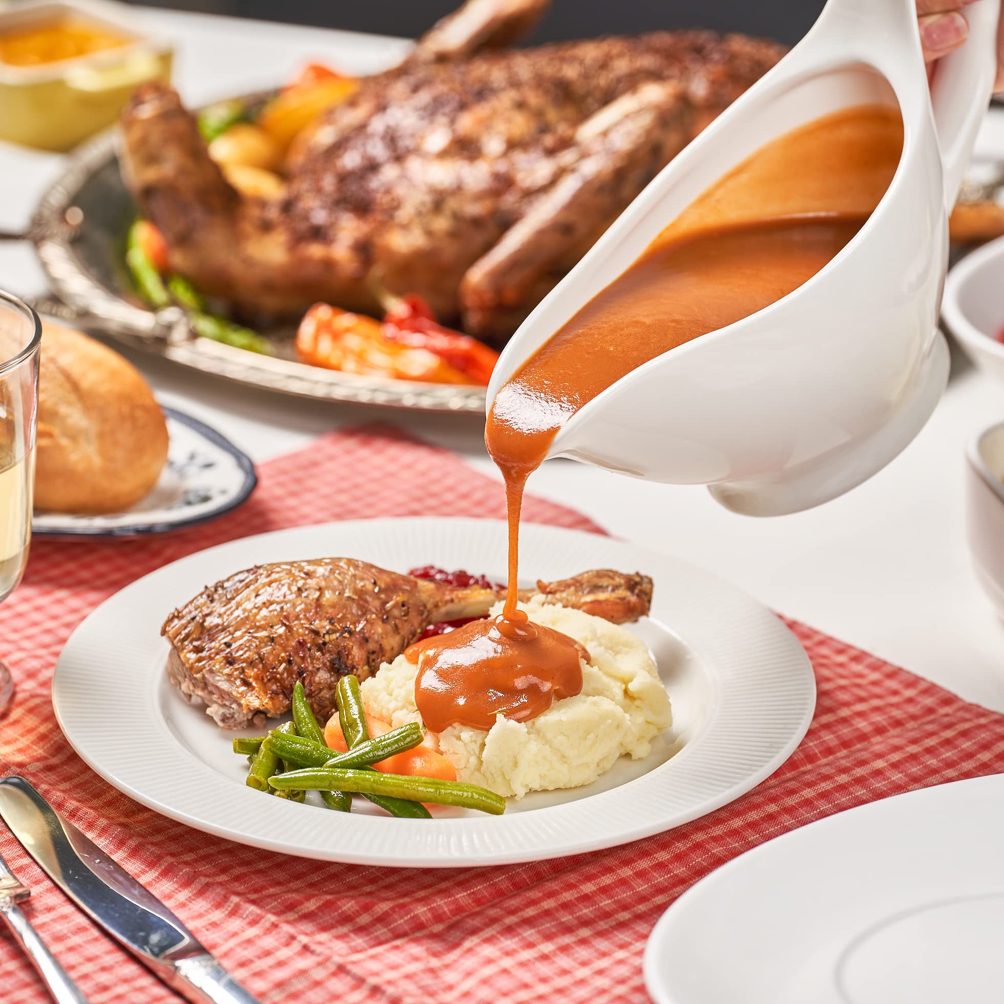 Dinnerlit porcelain is microwave-safe and dishwasher-safe for easy cleanup.