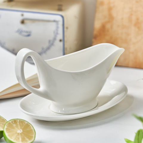Dinnerlit serving piece elevates table presentation with classic, durable porcelain.