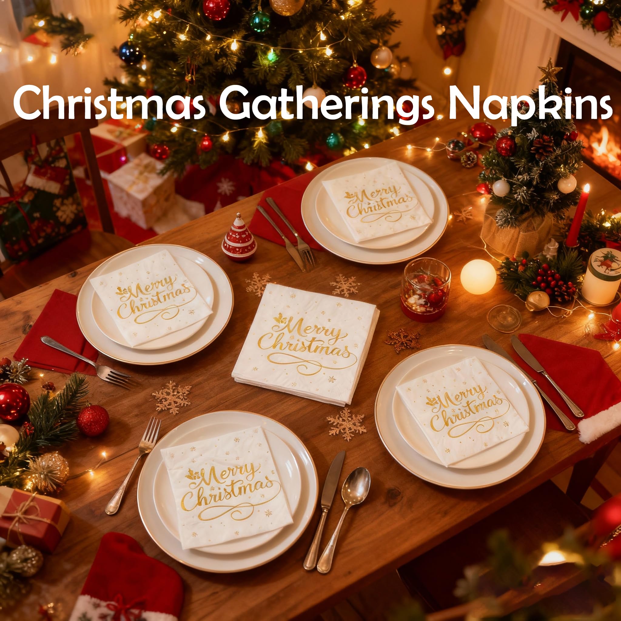 Dinokowa festive napkins for a photo-ready Christmas table.