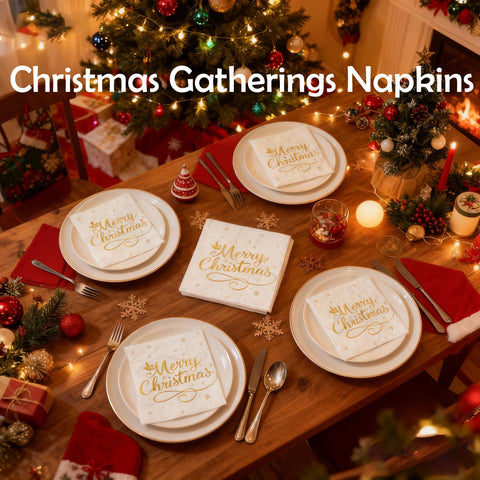 Dinokowa festive napkins for a photo-ready Christmas table.