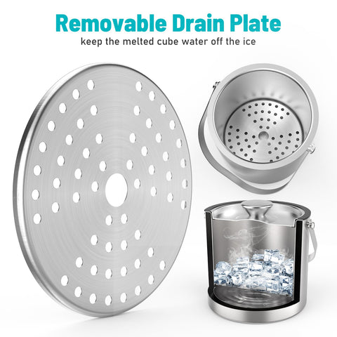 DINOTIME drain plate prevents meltwater mixing with ice for fresher blocks.