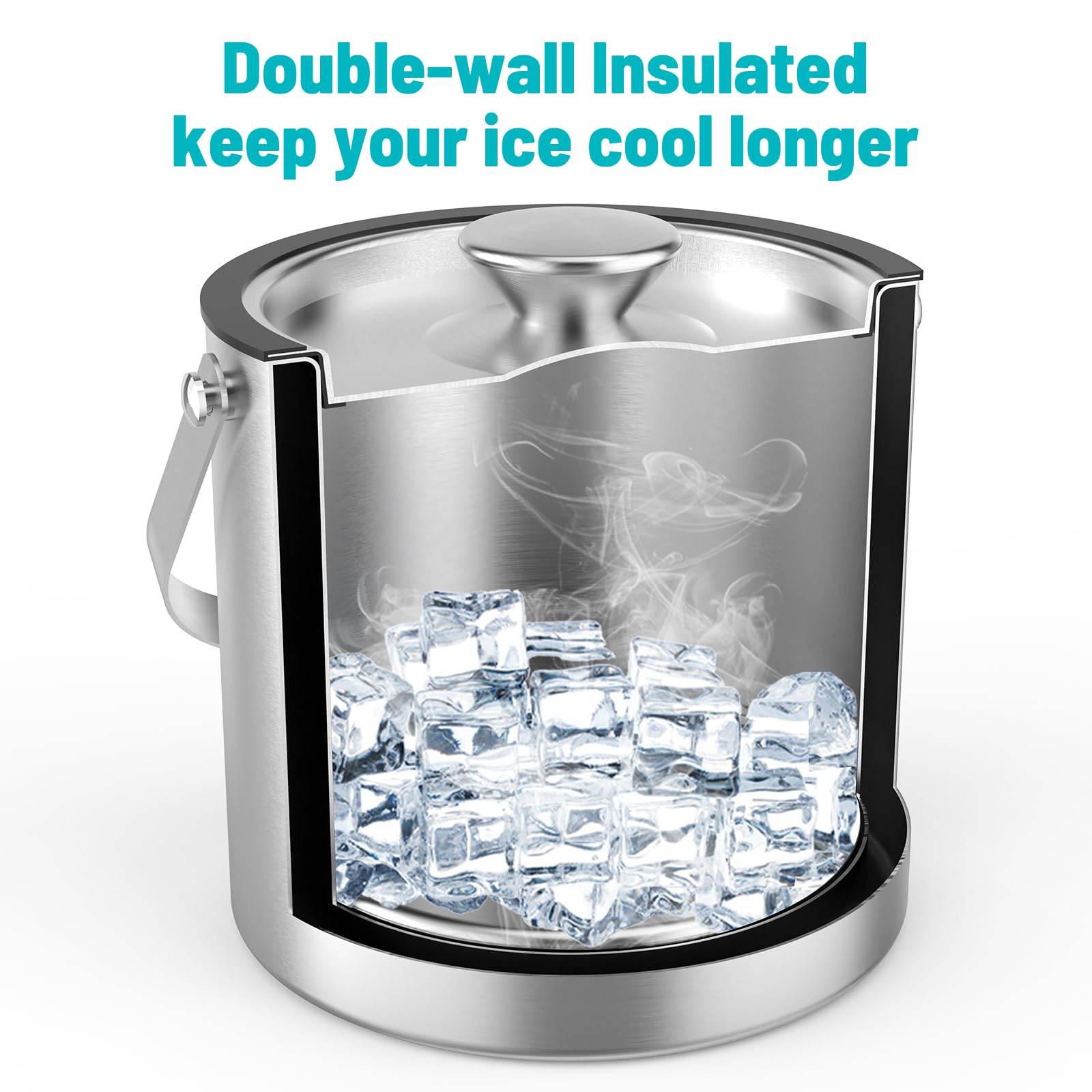 DINOTIME ice bucket lid keeps ice secure during outdoor gatherings.