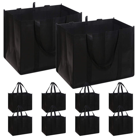 DIOMMELL set of ten reusable grocery bags folded flat for easy storage