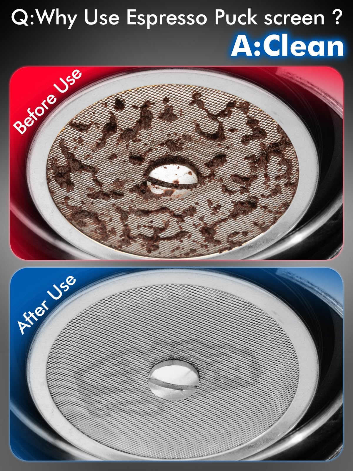 Dioomod puck screen fits 54mm portafilters, designed for consistent espresso extraction
