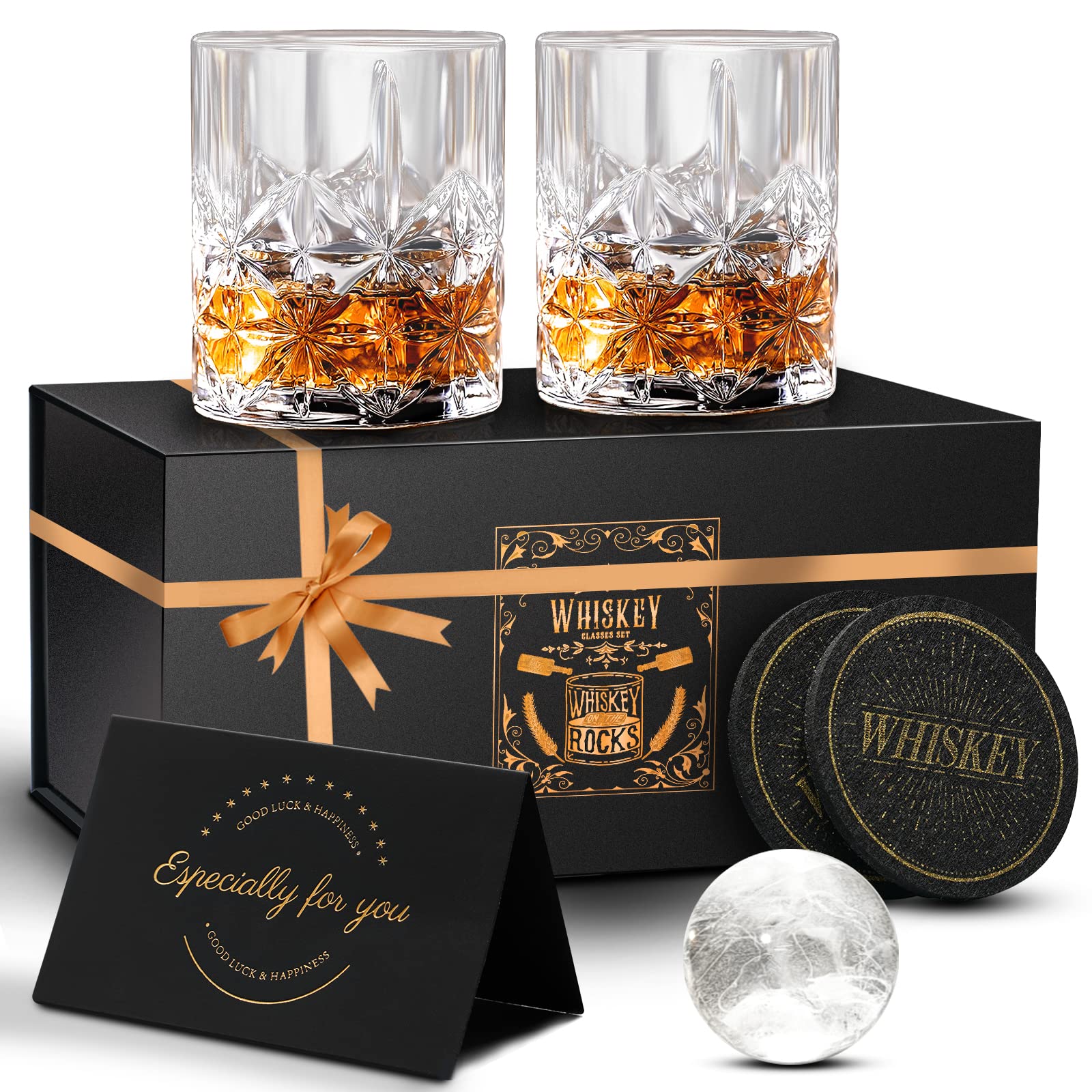 DIOXADOP 11oz whiskey glasses with old fashioned silhouette showing crystal clarity