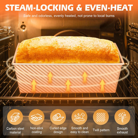 Dipanist 2-pack Pullman loaf pans with lids in package, ready for versatile bread shaping.