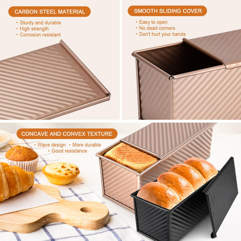 Dipanist loaf pan non-stick coating ensures easy release of baked bread.