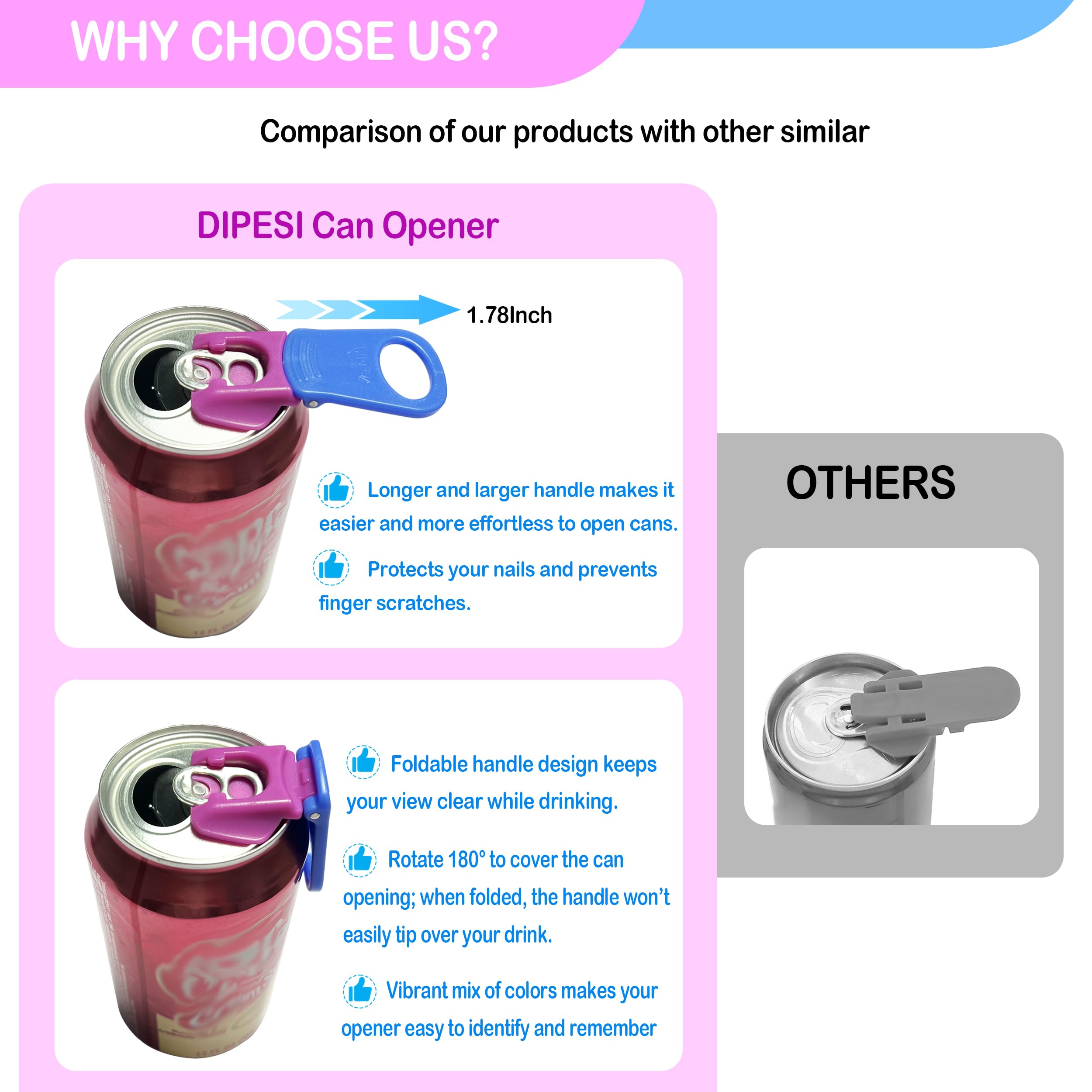DIPESI can lids rotating lid shown, protects contents from dust and spills.