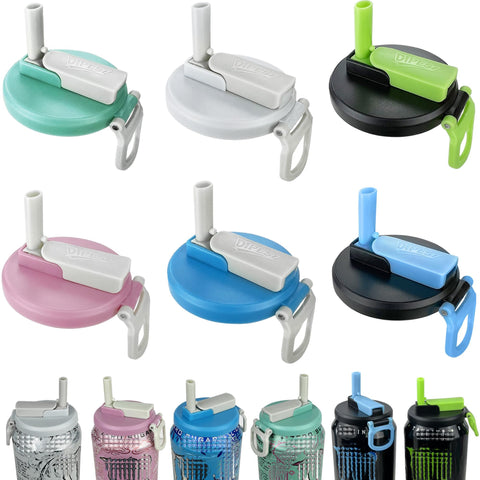 DIPESI six-pack can lids with silicone straws for spill-free sipping at home