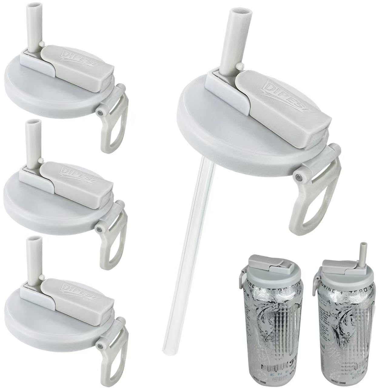 DIPESI soda can lids with leakproof cap keep drinks fresh on the go.