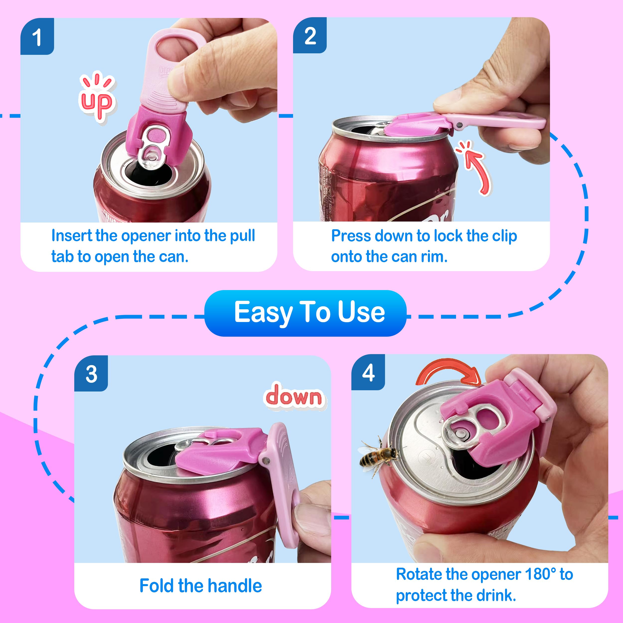 DIPESI soda can opener in use, smooth lever for effortless opening.