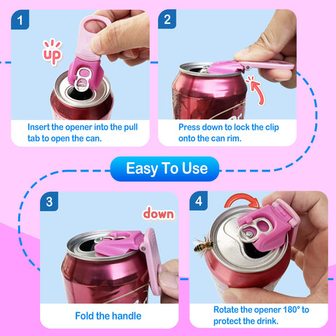 DIPESI soda can opener in use, smooth lever for effortless opening.