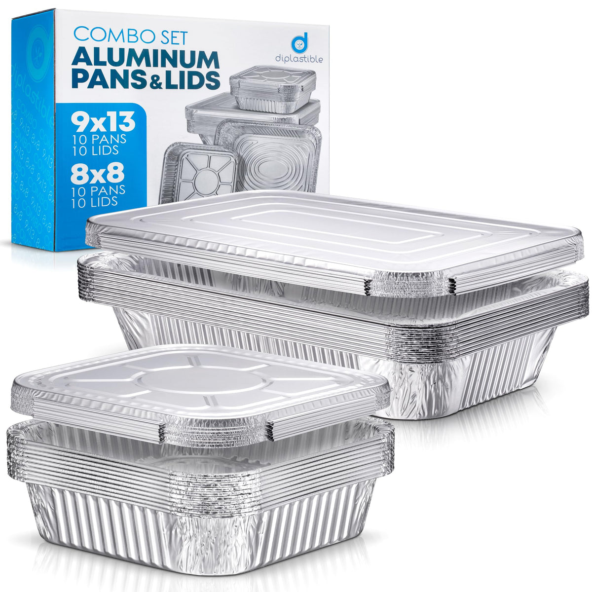 Diplastible 9x13 pan with lid for easy catering and mess-free serving.