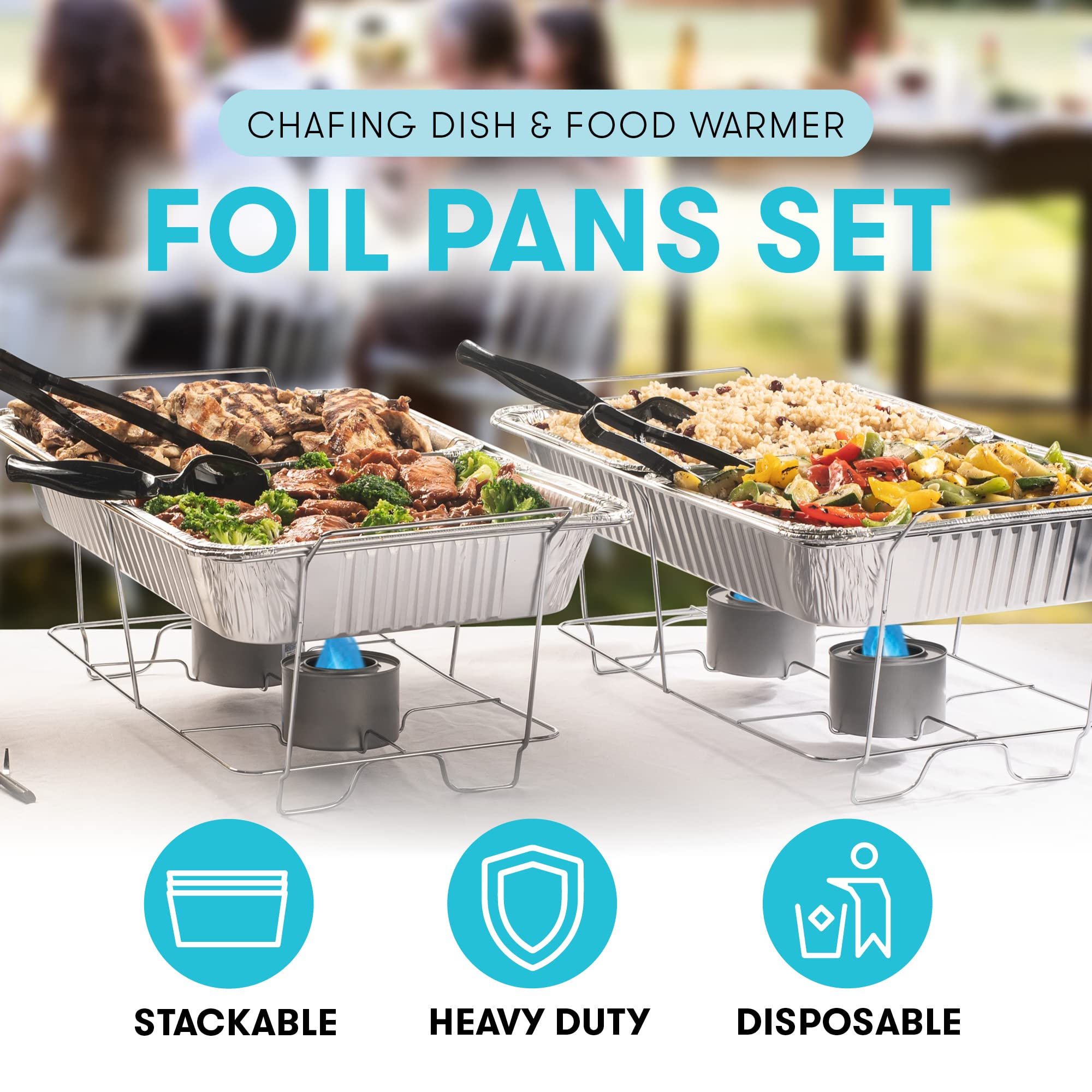 Diplastible 6 foil lids keep foods covered and portable.