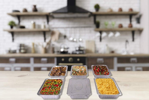 Diplastible freezer-safe pan with lid for organized cold storage.