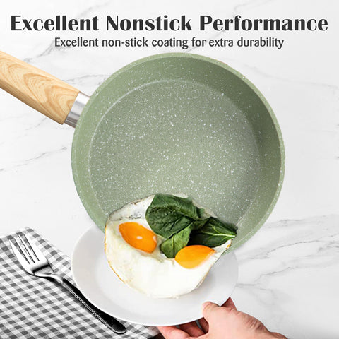 DishDelight induction granite 11-inch fry pan with nonstick coating for effortless release.