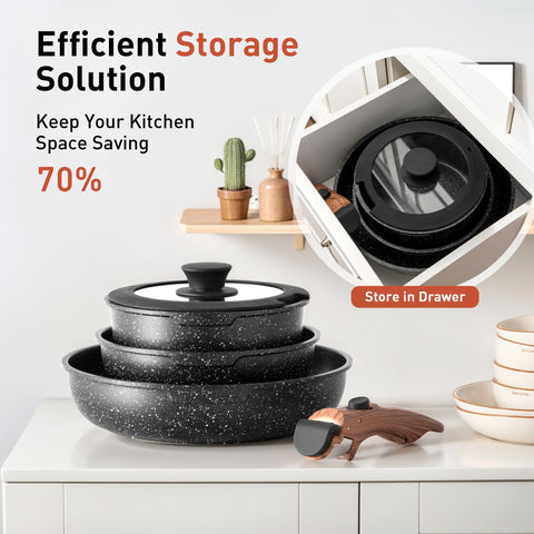 DishDelight induction-ready pots and pans for even heating