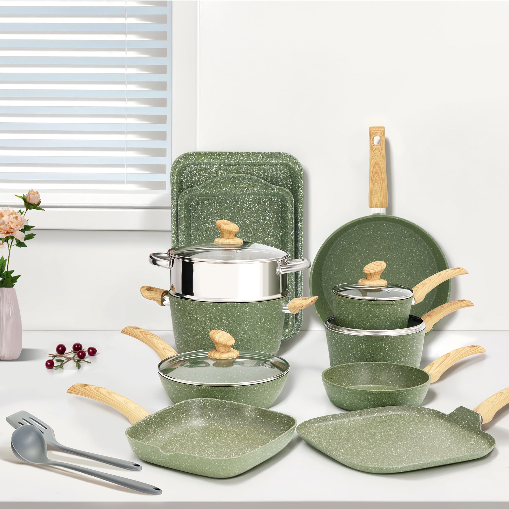 DishDelight baking tray and silicone utensils offer organized, mess-free baking