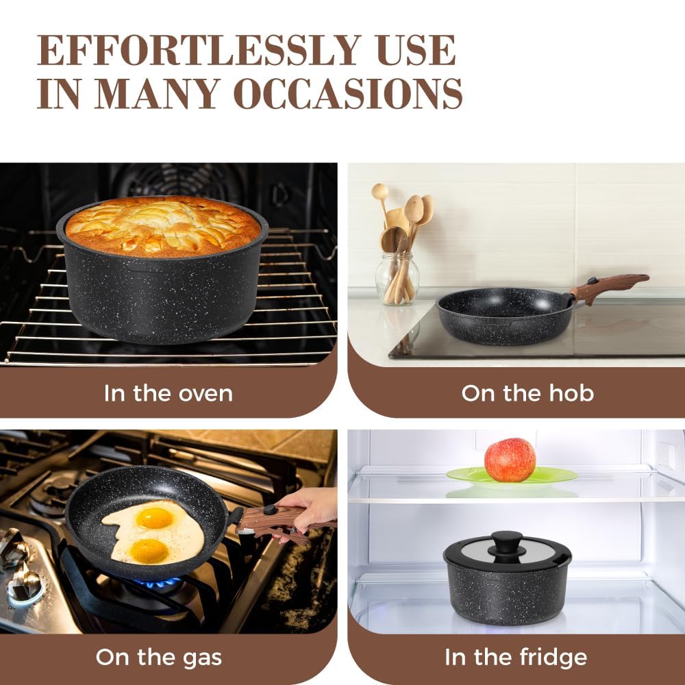 DishDelight sauce pan with lid for precise simmering