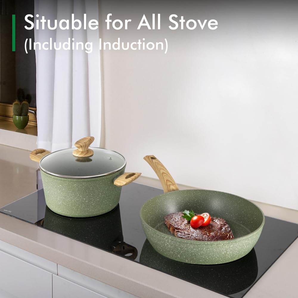 DishDelight silicone utensils pair for safe stirring and scraping.
