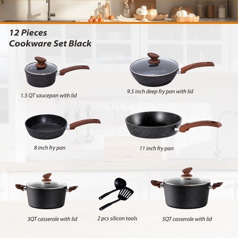 DishDelight silicone utensils pair for nonstick care and easy handling.