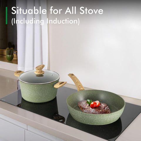 DishDelight silicone utensils pair for safe stirring and scraping.